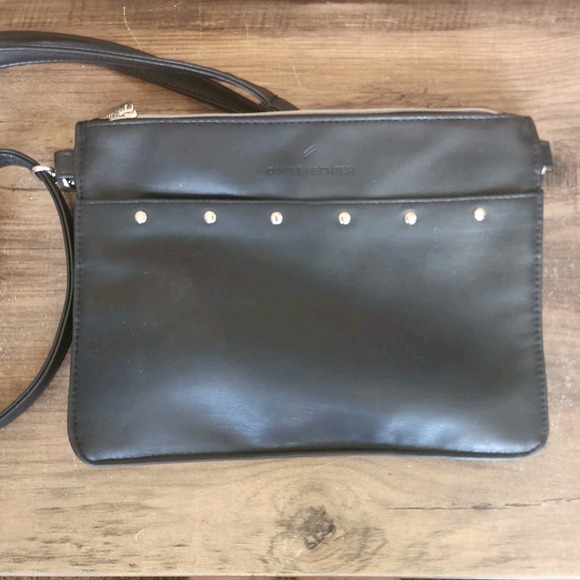 Daniel Hechter Bag‎ Black Shoulder Cross Body Strap Lightweight Decorative Studs - Picture 1 of 12